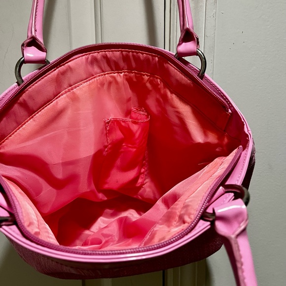 Gerolamo pink straw handbag with charms and chain link - Picture 8 of 16